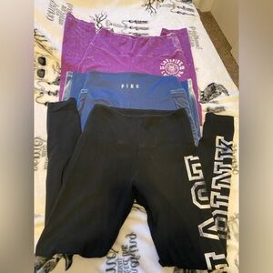 4 PAIRS OF VICTORIA SECRET PINK YOGA LEGGINGS SIZE MEDIUM-